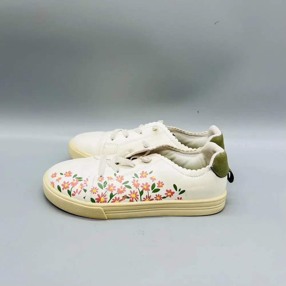 OshKosh B'gosh Shoes Kids Girls 13 White Floral Sweetie Lace Up Sneakers Casual